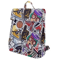 Vintage College Colorful Seamless Pattern Flap Top Backpack by Amaryn4rt