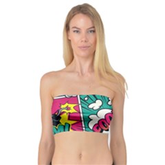 Comic Colorful Seamless Pattern Bandeau Top by Amaryn4rt