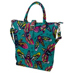 Vintage Colorful Insects Seamless Pattern Buckle Top Tote Bag by Amaryn4rt