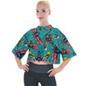 Vintage Colorful Insects seamless Pattern Mock Neck Tee View1