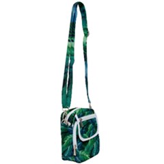 Tropical Green Leaves Background Shoulder Strap Belt Bag by Amaryn4rt