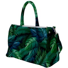 Tropical Green Leaves Background Duffel Travel Bag by Amaryn4rt