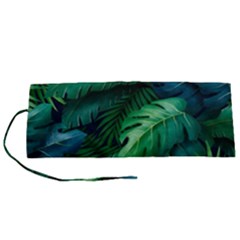 Tropical Green Leaves Background Roll Up Canvas Pencil Holder (s) by Amaryn4rt