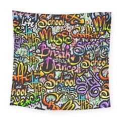 Graffiti Word Seamless Pattern Square Tapestry (large) by Amaryn4rt