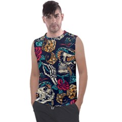 Vintage Art Tattoos Colorful Seamless Pattern Men s Regular Tank Top by Amaryn4rt