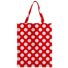 Large White Polka Dots Pattern, Retro Style, Pinup Pattern Zipper Classic Tote Bag by Casemiro