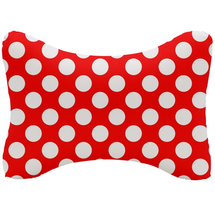 Large white polka dots pattern, retro style, pinup pattern Seat Head Rest Cushion