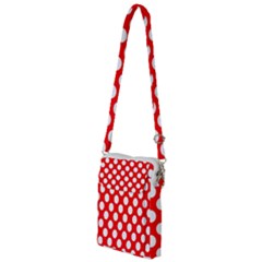 Large White Polka Dots Pattern, Retro Style, Pinup Pattern Multi Function Travel Bag by Casemiro
