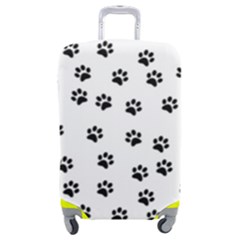 Dog Paws Pattern, Black And White Vector Illustration, Animal Love Theme Luggage Cover (medium) by Casemiro