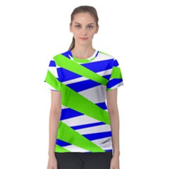 Abstract triangles pattern, dotted stripes, grunge design in light colors Women s Sport Mesh Tee