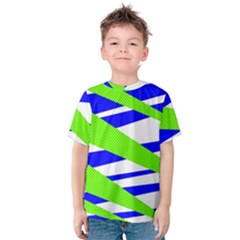 Abstract triangles pattern, dotted stripes, grunge design in light colors Kids  Cotton Tee