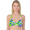 Abstract triangles pattern, dotted stripes, grunge design in light colors Reversible Tri Bikini Top View3
