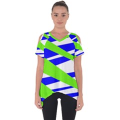 Abstract triangles pattern, dotted stripes, grunge design in light colors Cut Out Side Drop Tee