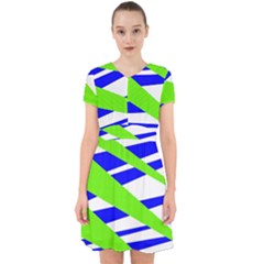 Abstract triangles pattern, dotted stripes, grunge design in light colors Adorable in Chiffon Dress