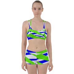 Abstract triangles pattern, dotted stripes, grunge design in light colors Perfect Fit Gym Set