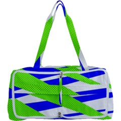 Abstract triangles pattern, dotted stripes, grunge design in light colors Multi Function Bag