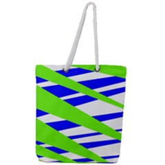 Abstract triangles pattern, dotted stripes, grunge design in light colors Full Print Rope Handle Tote (Large)