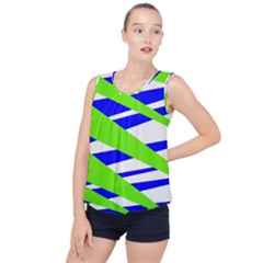 Abstract triangles pattern, dotted stripes, grunge design in light colors Bubble Hem Chiffon Tank Top