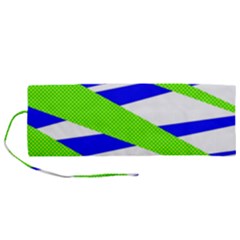 Abstract triangles pattern, dotted stripes, grunge design in light colors Roll Up Canvas Pencil Holder (M)