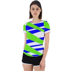 Abstract triangles pattern, dotted stripes, grunge design in light colors Back Cut Out Sport Tee