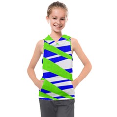 Abstract triangles pattern, dotted stripes, grunge design in light colors Kids  Sleeveless Hoodie