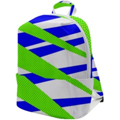 Abstract triangles pattern, dotted stripes, grunge design in light colors Zip Up Backpack