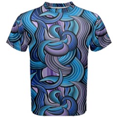 Blue Swirl Pattern Men s Cotton Tee by designsbymallika