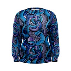 Blue Swirl Pattern Women s Sweatshirt by designsbymallika