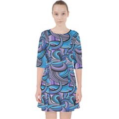 Blue Swirl Pattern Pocket Dress by designsbymallika