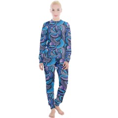 Blue Swirl Pattern Women s Lounge Set by designsbymallika