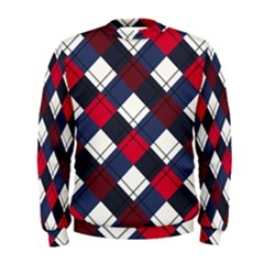 Checks Pattern Blue Red Men s Sweatshirt by designsbymallika