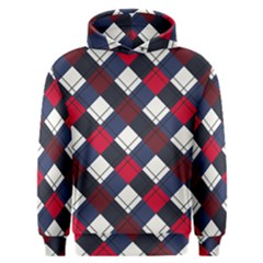 Checks Pattern Blue Red Men s Overhead Hoodie by designsbymallika