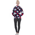 Checks Pattern Blue Red Women s Overhead Hoodie View2