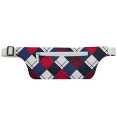 Checks Pattern Blue Red Active Waist Bag by designsbymallika