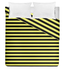 Wasp Stripes Pattern, Yellow And Black Lines, Bug Themed Duvet Cover Double Side (queen Size) by Casemiro