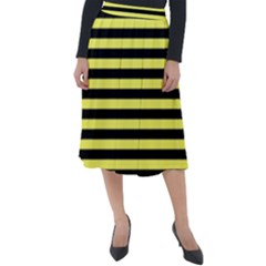 Wasp Stripes Pattern, Yellow And Black Lines, Bug Themed Classic Velour Midi Skirt  by Casemiro