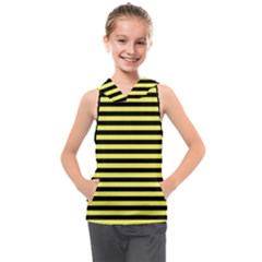 Wasp Stripes Pattern, Yellow And Black Lines, Bug Themed Kids  Sleeveless Hoodie by Casemiro
