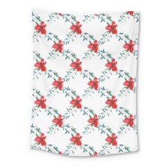 Poppies Pattern, Poppy Flower Symetric Theme, Floral Design Medium Tapestry by Casemiro