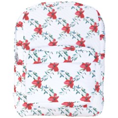 Poppies Pattern, Poppy Flower Symetric Theme, Floral Design Full Print Backpack by Casemiro