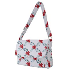 Poppies Pattern, Poppy Flower Symetric Theme, Floral Design Full Print Messenger Bag (s)