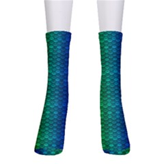 Rainbow Colored Scales Pattern, Full Color Palette, Fish Like Men s Crew Socks