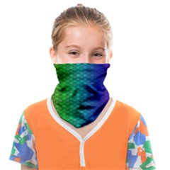 Rainbow Colored Scales Pattern, Full Color Palette, Fish Like Face Covering Bandana (kids)