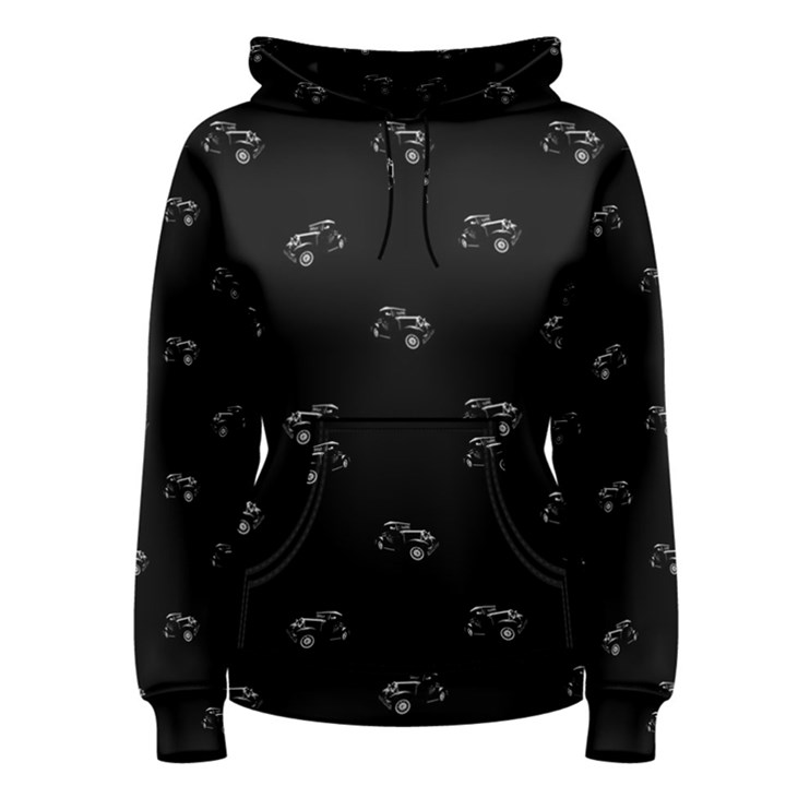 Vintage Car Motif Print Pattern Women s Pullover Hoodie