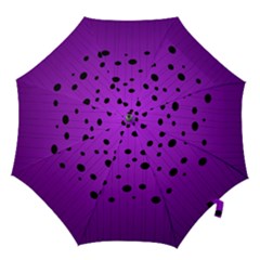 Two tone purple with black strings and ovals, dots. Geometric pattern Hook Handle Umbrellas (Large)