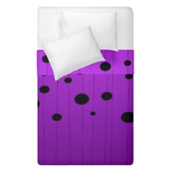 Two tone purple with black strings and ovals, dots. Geometric pattern Duvet Cover Double Side (Single Size)