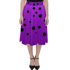 Two tone purple with black strings and ovals, dots. Geometric pattern Classic Midi Skirt