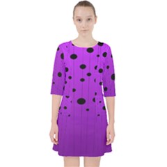 Two tone purple with black strings and ovals, dots. Geometric pattern Pocket Dress