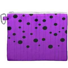 Two tone purple with black strings and ovals, dots. Geometric pattern Canvas Cosmetic Bag (XXXL)