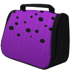 Two tone purple with black strings and ovals, dots. Geometric pattern Full Print Travel Pouch (Big)