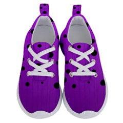 Two tone purple with black strings and ovals, dots. Geometric pattern Running Shoes